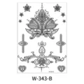 Hoja de pegatina de tatuaje temporal de encaje negro con diseño de mandala para fiesta. - W-343B