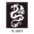 Stampa stencil per tatuaggi drago cavo riutilizzabile per pittura henna e body art. - TL-0017 / 85x100mm