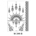 Hoja de pegatina de tatuaje de henna de encaje negro impermeable con patrones florales. - W-344B