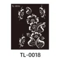 Stencil per tatuaggio hennè PET nero bianco adesivo floreale arte del corpo strumento pittura - TL-0018 / 85x100mm