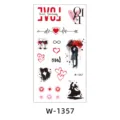 Waterproof temporary couple tattoo sticker sheet featuring romantic love heart designs for valentines. - W-1357