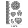 Tatuaje temporal impermeable de encaje negro pegatina mandala flor arte corporal fiesta - W-347B