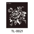 Modello di stencil per tatuaggio all'henné rosa PET, adesivo floreale per body art. - TL-0021 / 85x100mm