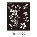 Modello di stencil per tatuaggio henné in PET, design floreale cavo nero per body art. - TL-0022 / 85x100mm