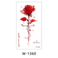 Red rose temporary tattoo sticker waterproof floral body art design style variant W-1360 - W-1360