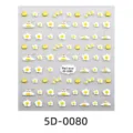 Cute 5D embossed cartoon nail stickers, fried egg and chick DIY phone case decorative decals. - 5D-0080 / 85x100mm