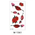 Waterproof temporary tattoo sticker with red rose and sexy lip design for Valentine day - W-1361