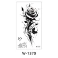 Black Rose Temporary Tattoo Sticker Waterproof Floral Arm Body Art Decal for Women Men - W-1370