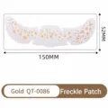 Gold foil leopard face sticker freckle makeup decorative sticker 150x52mm party accessory - QT-0086 (Gold Stamped 6-Pack)