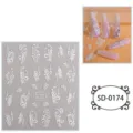 5D embossed white butterfly nail art stickers, elegant lace floral self-adhesive decals for DIY. - 85*100 mm / 5D-0174