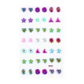 Colorful cartoon crystal ear sticker sheet with cute bee, butterfly, star and heart shapes. - RD001
