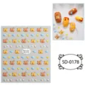 Cute 5D embossed cartoon bear nail stickers, self-adhesive DIY art decals for kids fun. - 85*100 mm / 5D-0178