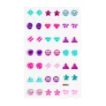 Colorful 3D cartoon cat and heart gem sticker earrings for kids, fun DIY face stickers. - RD002
