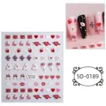 5D embossed nail stickers cute Valentine heart bear diy press on nail art decoration - 85*100 mm / 5D-0189