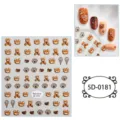 5D Embossed Cute Brown Bear Nail Art Stickers DIY Decals Sheet for Manicure Design - 85*100 mm / 5D-0181