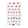 3D crystal ear stud stickers cute pixel heart rabbit bow nail art decorations sheet SKU - RD010