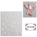 5D embossed nail stickers white relief decal self-adhesive manicure art decorations - 85*100 mm / 5D-0186