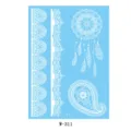 Calcomania tatuaje temporal de encaje blanco impermeable atrapasuenos paisley estilo - W-0311