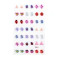 Kids cartoon crystal ear stud stickers, colorful cute ladybug butterfly resin gem stickers. - RD014