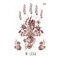 Henna waterproof temporary tattoo sticker red lace floral body art design W-334 SKU - Style W-0334 / 208*148mm