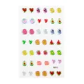 Colorful fruit and heart resin ear stickers rhinestone face gems glitter sticker sheet - RD015