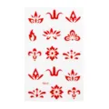 Red decorative pattern face sticker and eyebrow sheet for creative makeup and beauty art designs. - RD018
