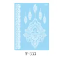 White lace temporary tattoo sticker waterproof Indian henna body art design for women skin - Lace Tattoo Style(W-333)