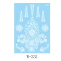 White henna lace temporary tattoo sticker for bridal wedding body art, waterproof design. - Lace Tattoo Style(W-331)