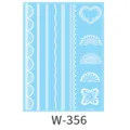 White lace temporary tattoo sticker waterproof body art geometric heart line pattern - W-0356