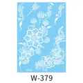 White lace henna tattoo sticker waterproof floral temporary body art transfer sticker design. - W-0379