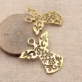 Goldenes Engel Hohlmetall Anhänger DIY Charms für Halskette Armband Schmuckherstellung Handwerk - Altgold
