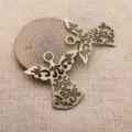 Antik Bronze hohler Engel Anhänger Metall DIY Schmuck Zubehör Charme Option Variante - Antikbronze