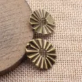 Bronze pleated metal geometric pendant DIY jewelry making finding craft accessories components - Antique Bronze
