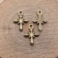 Colgantes de cruz estrella de bronce antiguo para manualidades y hacer joyas DIY de metal. - Bronce Antiguo
