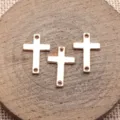 Goldene Kreuz Verbinder DIY Schmuck Zubehör 18x12mm Metall Anhänger für Halsketten - KC Gold