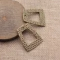 Gehämmerter Trapez Geometrischer Anhänger DIY Schmuck Zubehör Handwerk Komponenten - Antikbronze