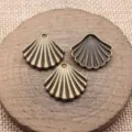 Vintage Muschel Anhänger Bronze Zinklegierung DIY Schmuck Zubehör Charm 19x17mm - Antikbronze