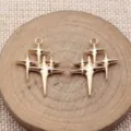 Goldene Stern Anhänger, Retro Sternchen Metall Schmuck Zubehör für DIY Halsketten und Ohrringe. - KC Gold