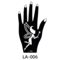 Hollow henna tattoo stencil with fairy design, black hand shaped DIY art template for body. - 120x210 mm / Fairy Pattern (LA-0006)