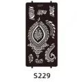 Henna Tattoo Stencil Black Paisley Pattern Temporary Body Art Template Design S229 - S-0229 Style / 96x186mm