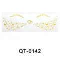 Gold foil face stickers temporary tattoo freckle waterproof makeup decals cute hearts - QT-0142 / 52*150mm