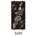Indian henna tattoo template sticker hollow flower pattern DIY body art tool for temporary ink - S-0235 Style / 96x186mm