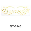 Gold metallic temporary face tattoo stickers, sparkling heart freckles makeup sheet for party. - QT-0143 / 52*150mm