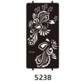 Indian henna tattoo stencil template, exquisite floral paisley design for DIY body art painting. - S-0238 Style / 96x186mm