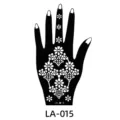 Reusable henna tattoo stencil hand template black floral DIY body art sticker LA-015 - 120x210 mm / Geometric Floral (LA-0015)