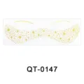 Gold temporary face tattoo sheet with freckles and starry design, waterproof body sticker for party. - QT-0147 / 52*150mm