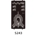 Henna Tattoo Stencil Template S243 Indian Body Art Sticker Design Variant Model - S-0243 Style / 96x186mm