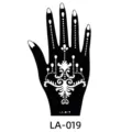 Hand henna tattoo stencil DIY body art temporary sticker reusable black template design - 120x210 mm / Retro Pattern (LA-0019)