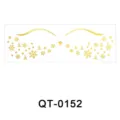 Gold foil metallic face tattoo sticker temporary waterproof Christmas face makeup sticker. - QT-0152 / 52*150mm