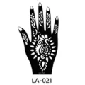 Waterproof henna tattoo stencil for hand DIY body art temporary sticker template. - 120x210 mm / Henna Floral (LA-0021)
